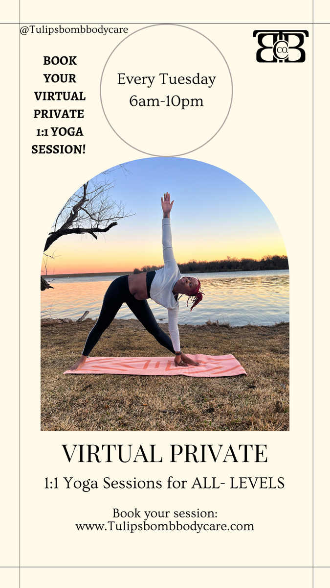 Private 1:1 Yoga classes – Tulip's Bomb Body Care Co.